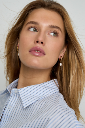 Boucles D'oreilles En Acier Inoxydable Perles Simples h5 Image2