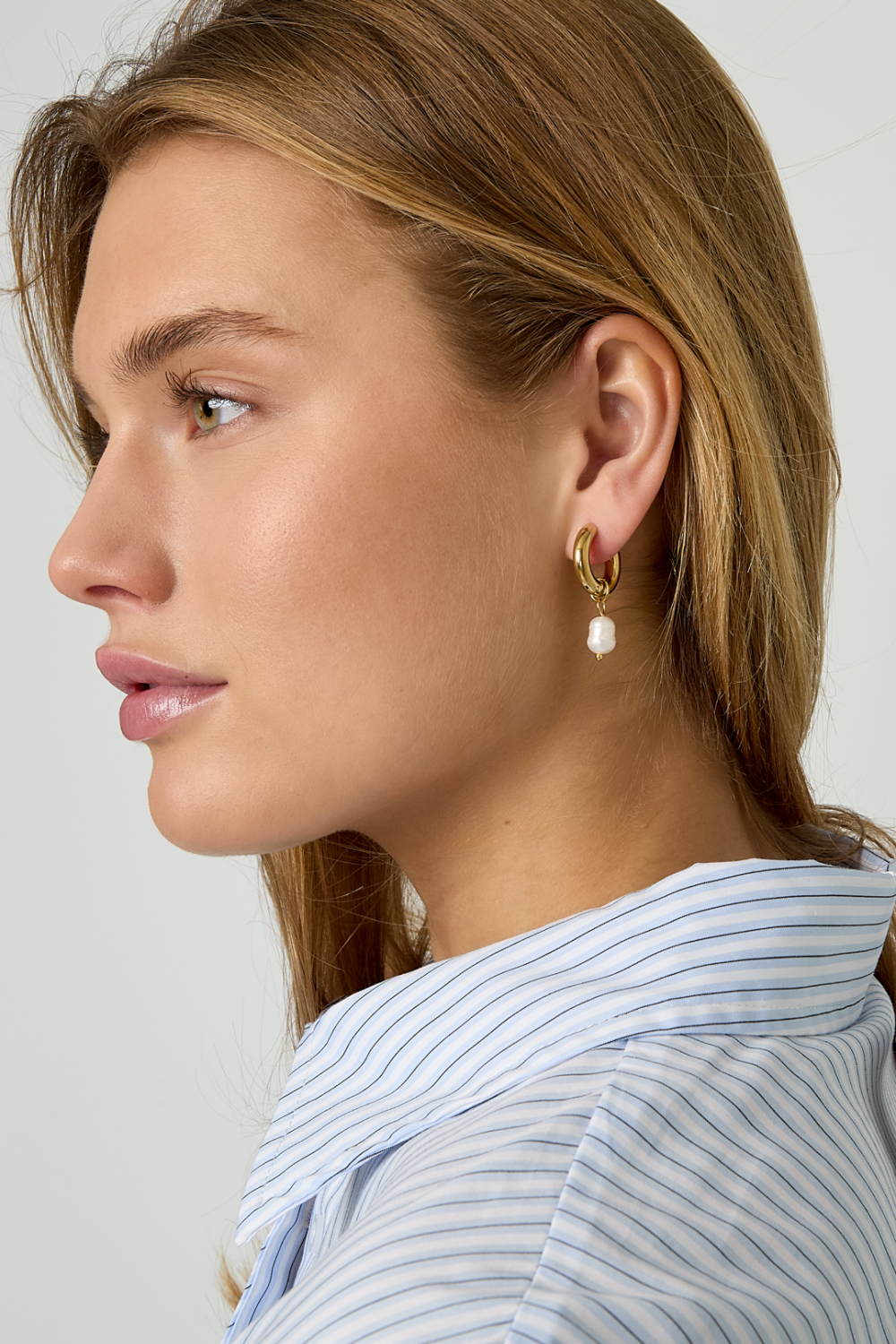 Boucles D'oreilles En Acier Inoxydable Perles Simples Image4