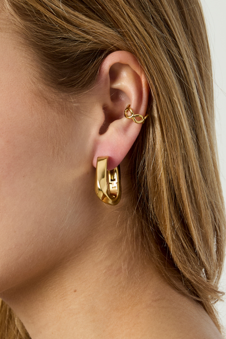 Boucles d'oreilles en acier inoxydable, cercle, Simple Daily Simple Series, bijoux pour femmes 2