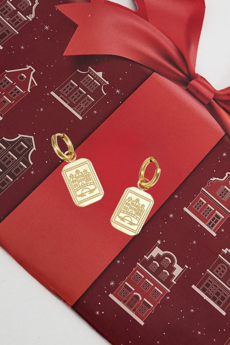 Boucles d'oreilles en acier inoxydable Amsterdam Canal House 2