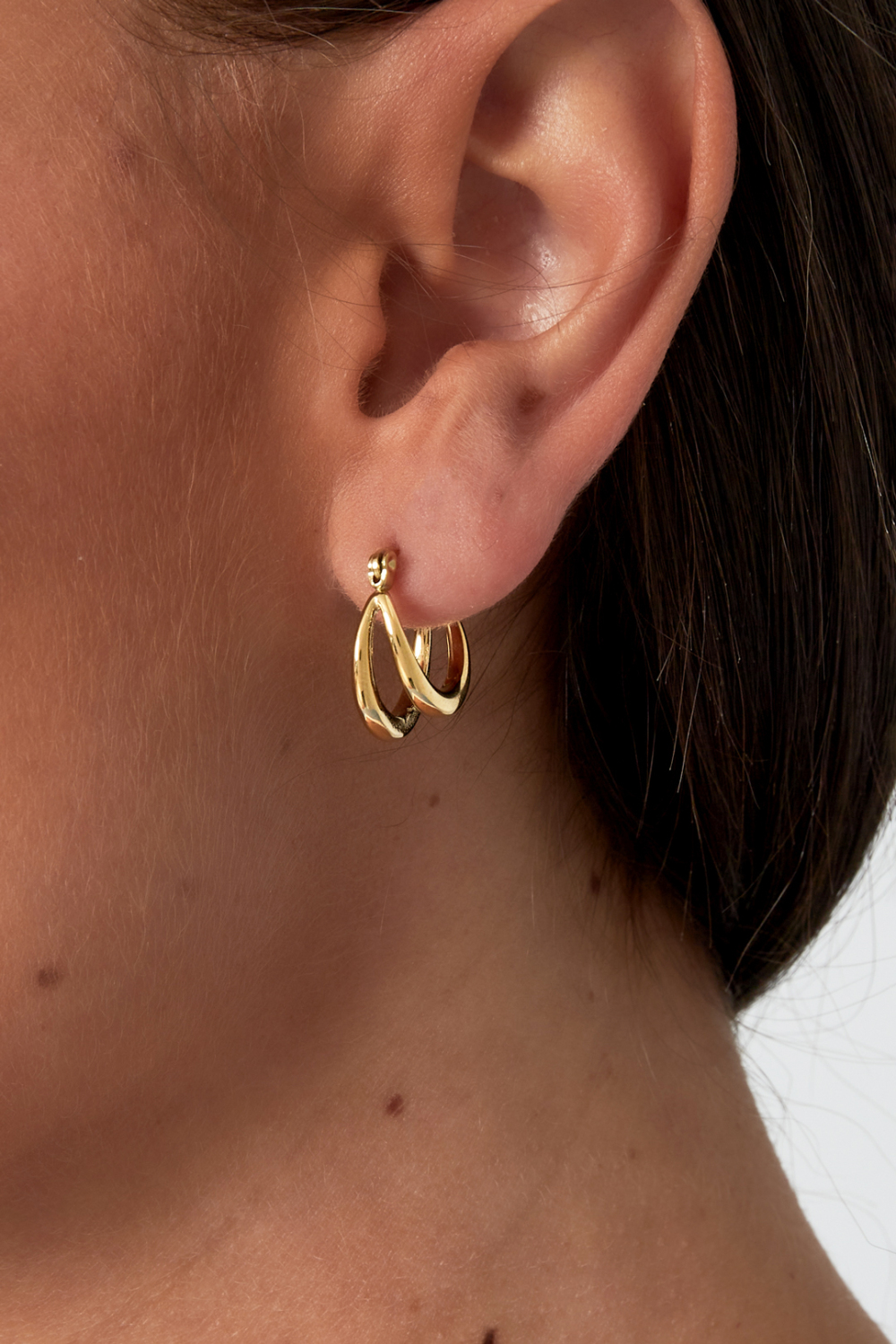 Petites Boucles D'Oreilles Doubles Créoles h5Image2
