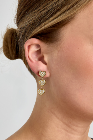 Boucles D'Oreilles Ornées De 3 Cœurs. h5 Image3