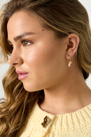 Boucles D'Oreilles Avec Perles Et Breloque En Forme De Pièce h5 Image4