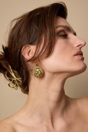 Boucles D'Oreilles Pendantes En Acier Inoxydable, Collection Soleil, Style Décontracté Et Simple Pour Femmes h5 Image3