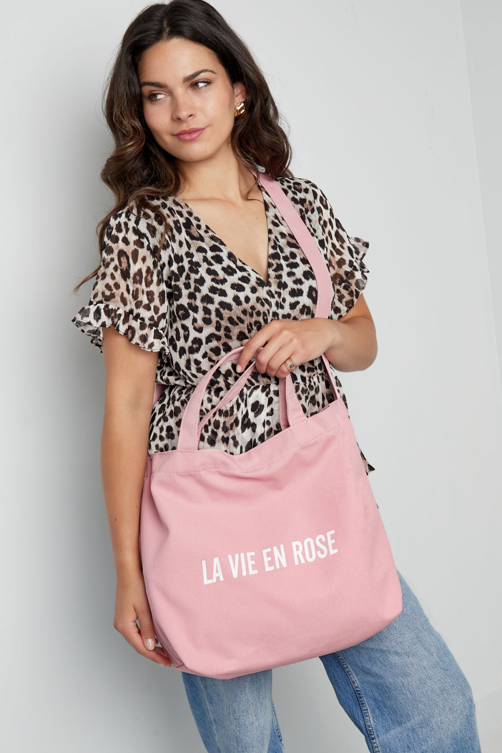 Cabas En Toile La Vie En Rose h5Image2