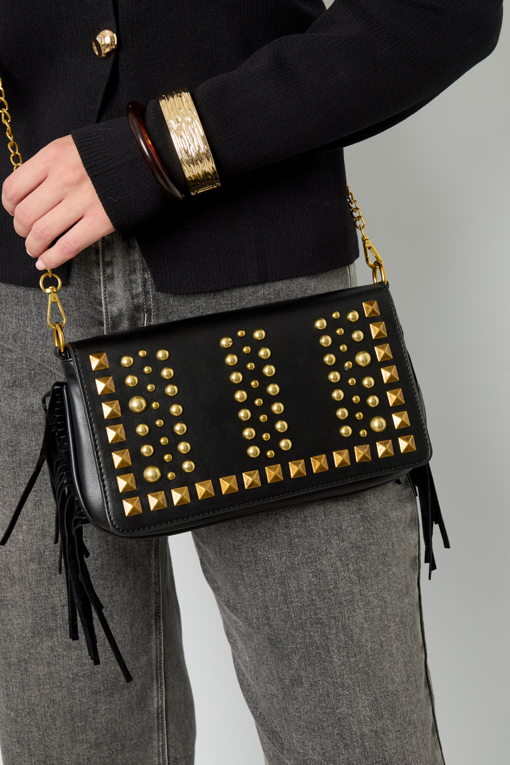 Sacs À Bandoulière Géométriques Punk En Pu, Accessoires Quotidiens h5Image4