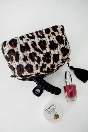Trousses De Maquillage En Polyester Imprimé Léopard, Accessoires Quotidiens h5 Image3