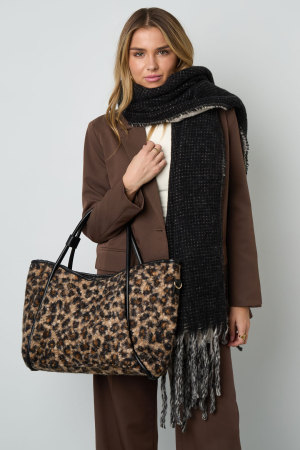 Sacs Fourre-Tout Imprimé Léopard En Coton Décontracté, Accessoires Quotidiens h5 Image3
