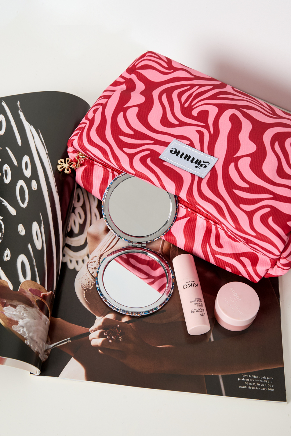 Trousses De Maquillage De Couleurs Mélangées, Accessoires Quotidiens Décontractés En Polyester h5Image3