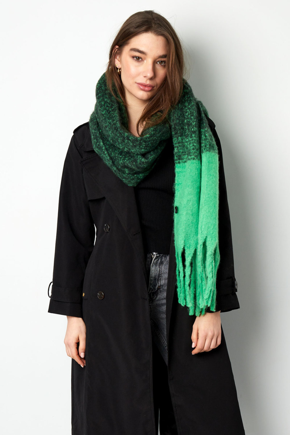 Foulard Coloré Beige Noir h5Image6