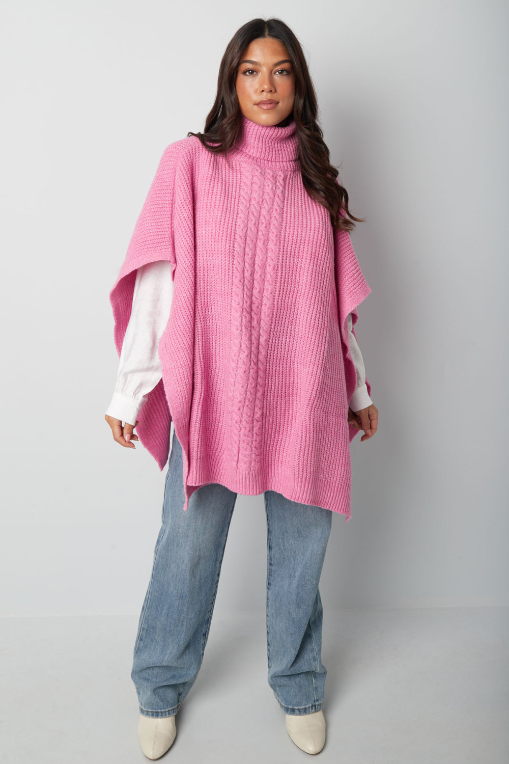 Poncho Tricoté Uni Image2