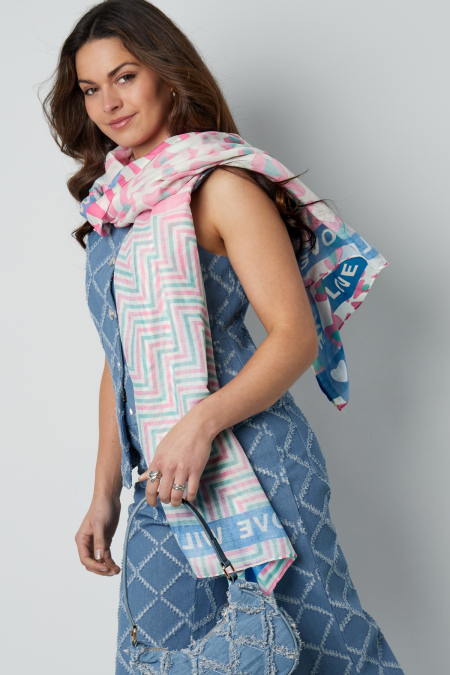 Foulard coloré Wild Love - Orange & rose