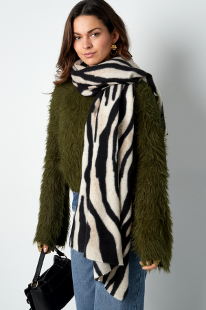 Foulard Imprimé Zèbre - Noir Et Blanc h5 Image2