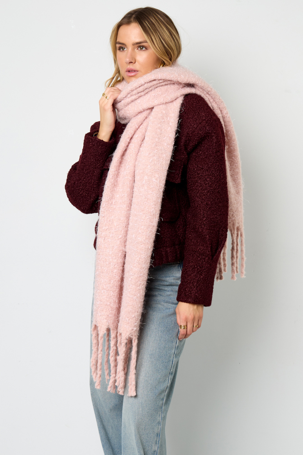 Écharpes D'Hiver Couleur Unie Décontracté Polyester Quotidien Image4