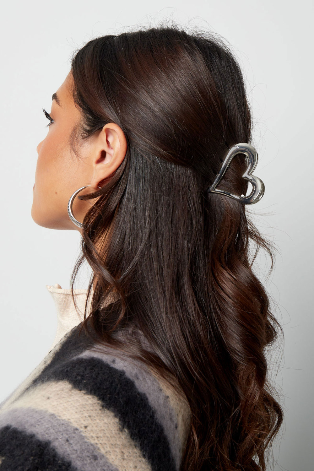 Barrette À Cheveux Coeur Argentée Image2