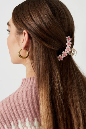 Barrette À Cheveux Fleurs Roses h5 Image2