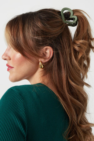 Barrette À Cheveux Coeur Déformé Mat h5 Image2