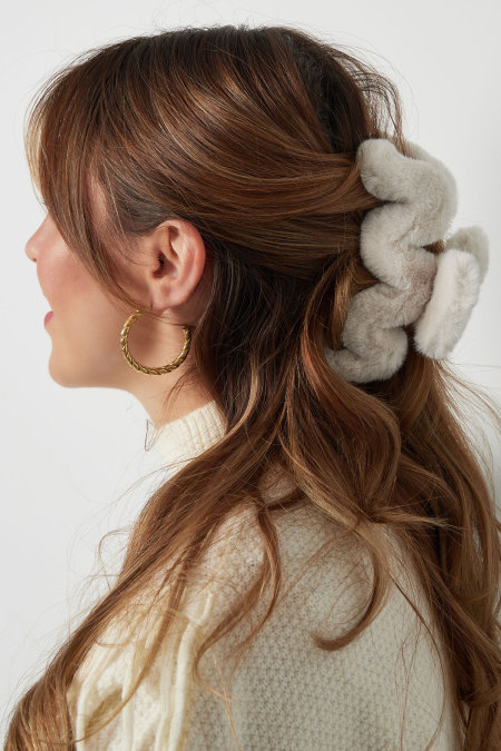 Barrette à cheveux pelucheux zigzag 2