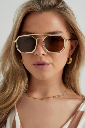 Lunettes De Soleil Luminlens - Couleur Or Noir h5 Image2