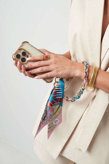 Foulard en satin chaîne téléphone - multi 2
