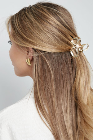 Noeud Avec Barrette À Cheveux En Perles - Doré h5 Image3