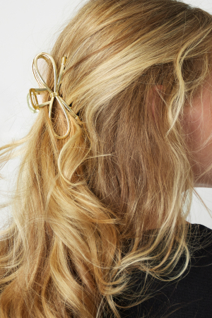 Barrette À Cheveux Noeud Bébé - Doré h5 Image3