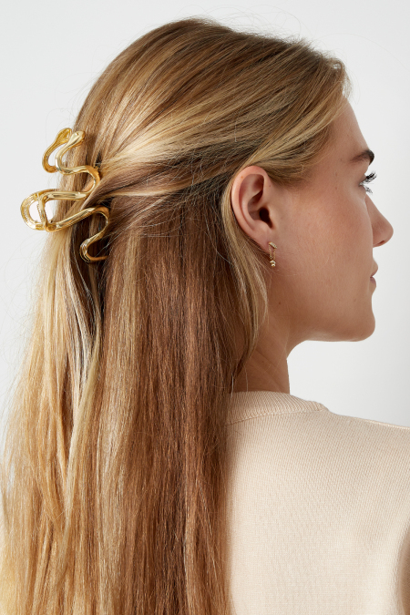Barrette à cheveux serpent tourbillonnant - doré 2