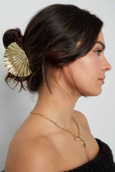 Pince à cheveux coquillage - doré 2