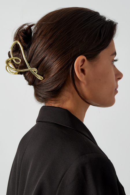 Pince à cheveux élégante et épurée - dorée 2