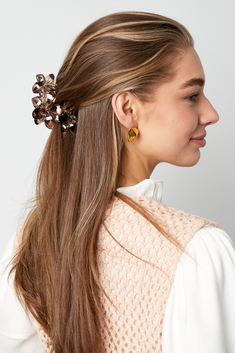 Barrette À Cheveux Fleurs Sauvages - Marron h5Image2