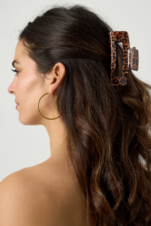 Pinces À Cheveux En Acrylique À Imprimé Léopard, Accessoires Quotidiens Décontractés h5 Image2