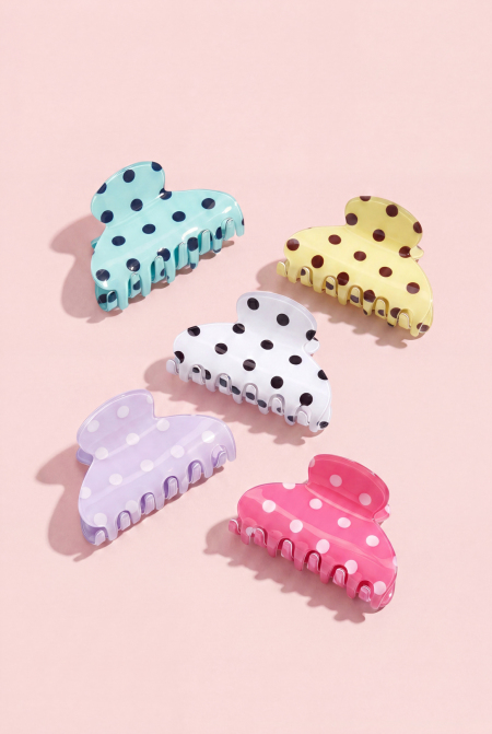 Pinces à cheveux à pois, imitation feuille d'acétate, accessoires du quotidien 2