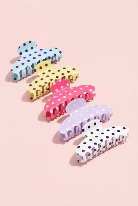 Pinces à cheveux à pois, imitation feuille d'acétate, accessoires du quotidien 2