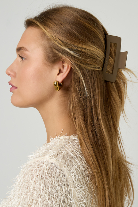 Barrette rectangle - crème Plastique 2