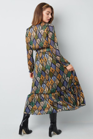 Maxi Robe Imprimé Automne Beige Multi h5 Image7