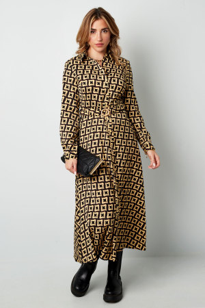 Robe Maxi Femme En Polyester Imprimé Géométrique Fente Haute h5 Image3