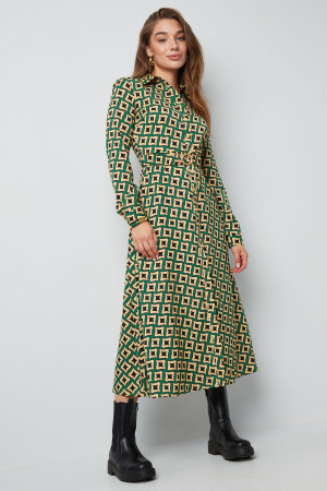 Robe Maxi Femme En Polyester Imprimé Géométrique Fente Haute h5 Image5