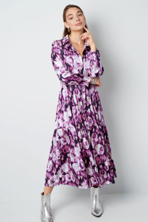 Robe Maxi Femme En Polyester Imprimé Fleur Boutonnée h5 Image4