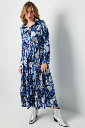 Robe Maxi Femme En Polyester Imprimé Fleur Boutonnée h5 Image6
