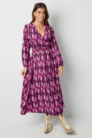 Robe Maxi Femme Polyester Imprimé Géométrique Ceinture Taille h5 Image3