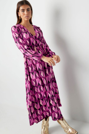 Robe Maxi Femme Polyester Imprimé Géométrique Ceinture Taille h5 Image5