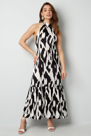 Robe Maxi Femme En Polyester Col Halter Imprimé Ikat h5 Image2