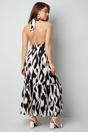 Robe Maxi Femme En Polyester Col Halter Imprimé Ikat h5 Image6