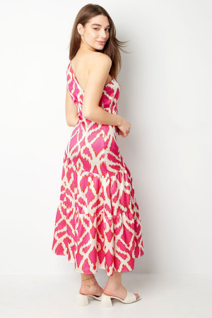 Robe Maxi Femme En Polyester À Épaule Unique Imprimé Géométrique h5 Image8