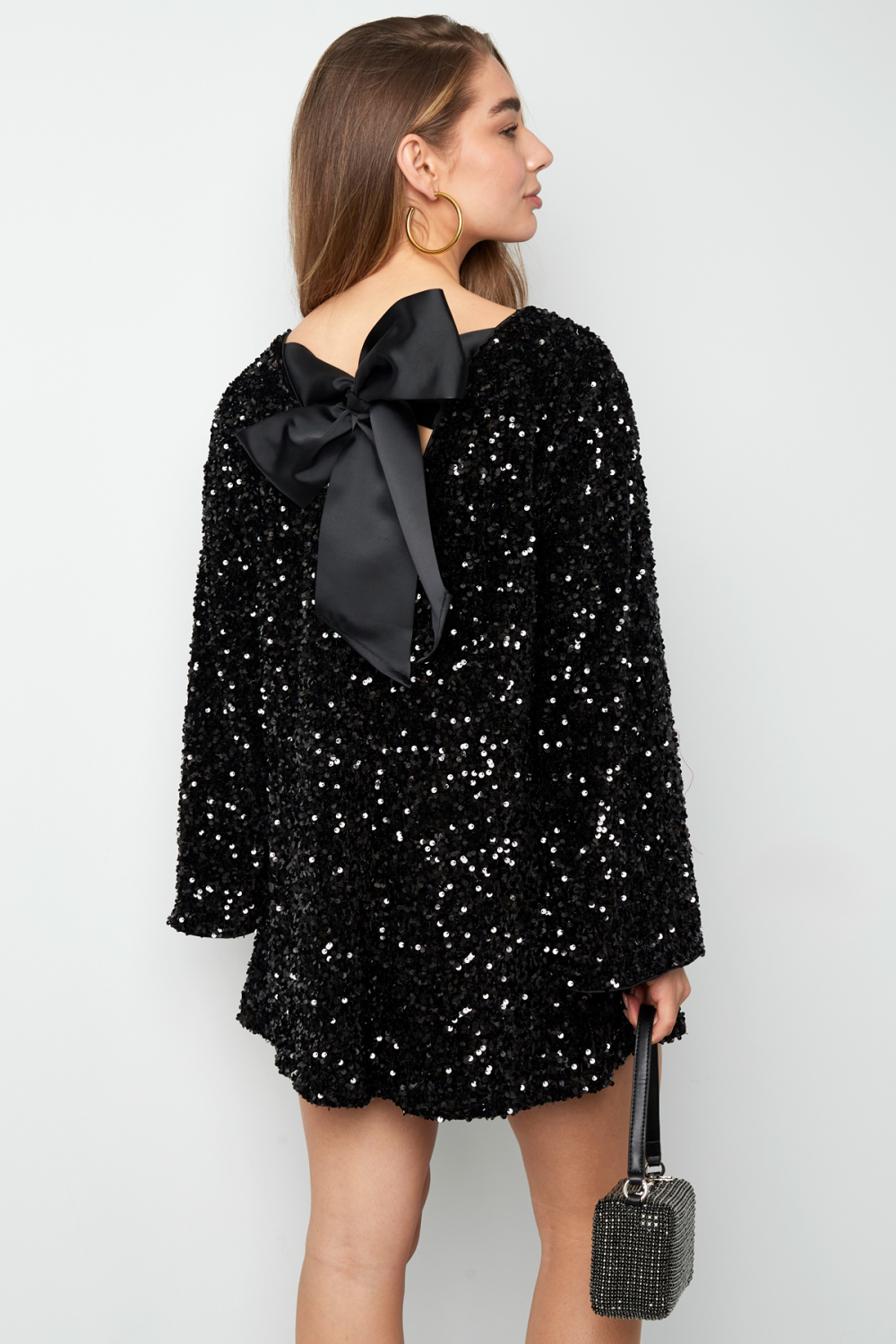 Robe Mini Femme En Polyester Maille Texturée Détail Nœud h5Image8