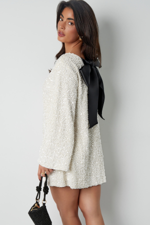 Robe Mini Femme En Polyester Maille Texturée Détail Nœud h5 Image3