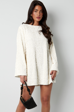 Robe Mini Femme En Polyester Maille Texturée Détail Nœud h5 Image4