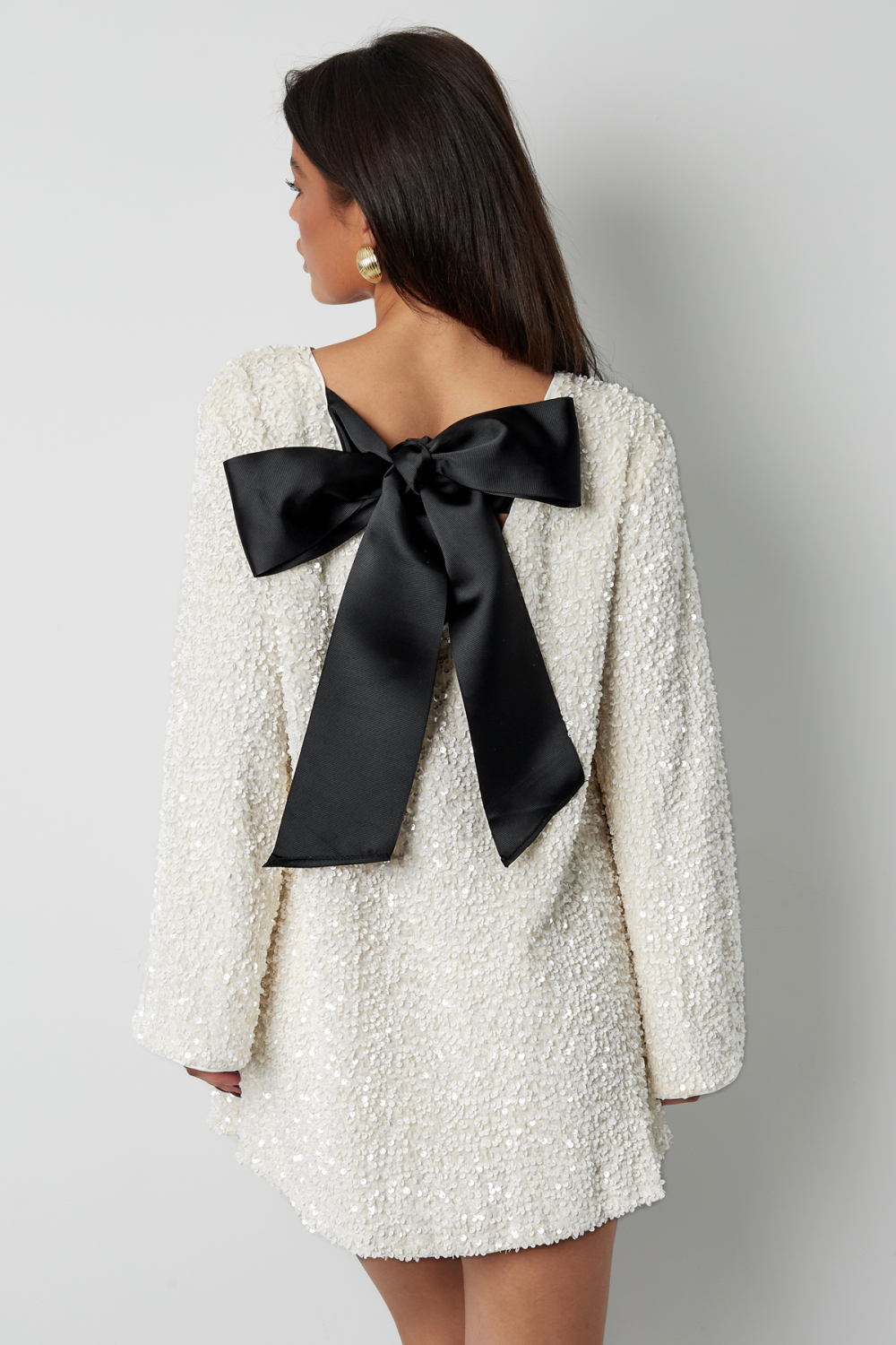 Robe Mini Femme En Polyester Maille Texturée Détail Nœud h5Image7