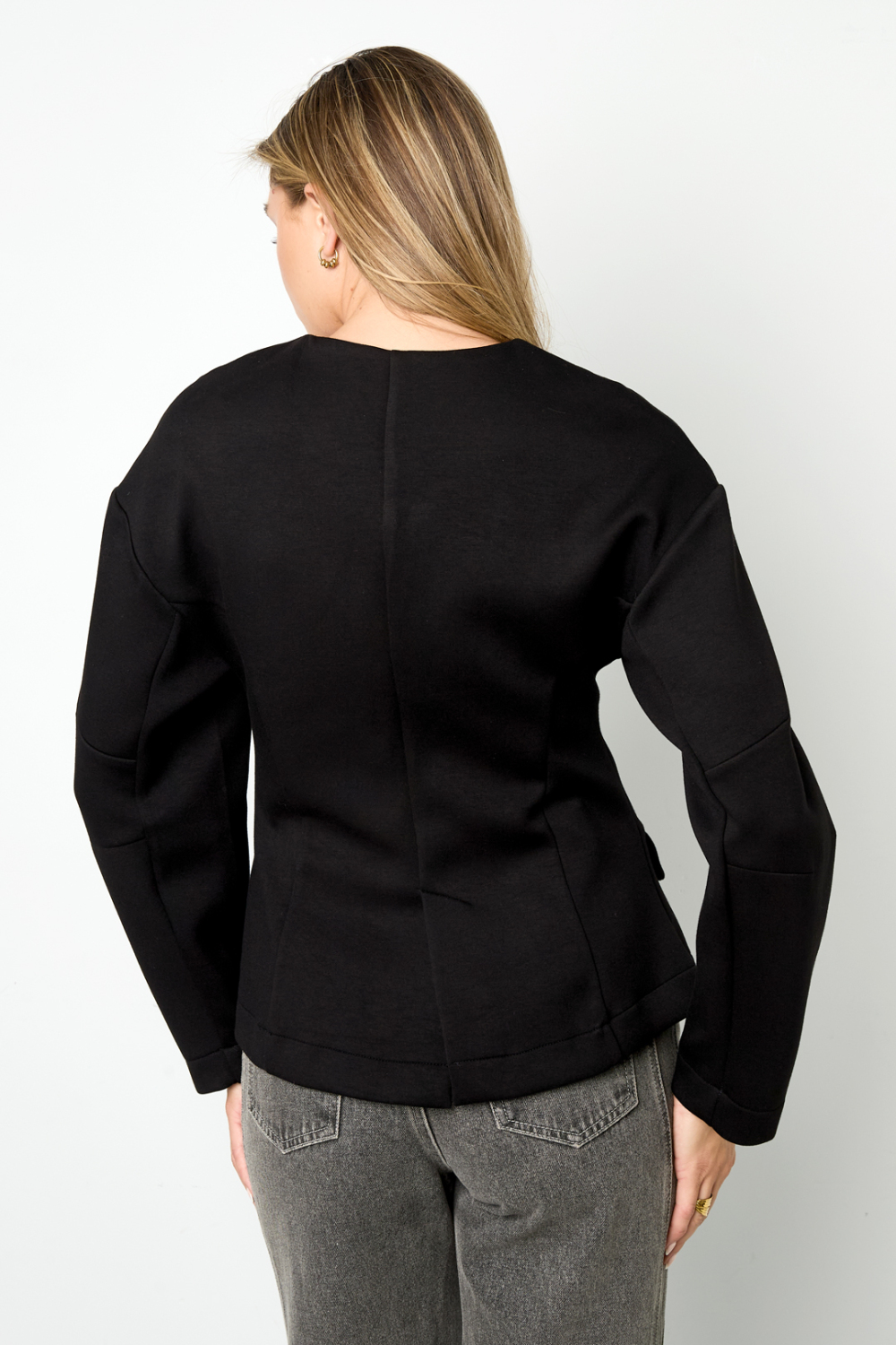 Tissu Polyester Fibre Ensemble De Costume Femme Élégant Couleur Unie Automne/Hiver h5Image6