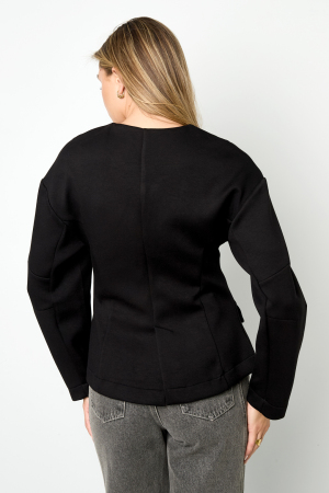 Tissu Polyester Fibre Ensemble De Costume Femme Élégant Couleur Unie Automne/Hiver h5 Image6
